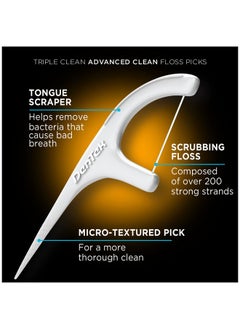 Dentek Triple Clean Advanced Clean Floss Picks No Break & No Shred Floss 150 Count  - Image 3