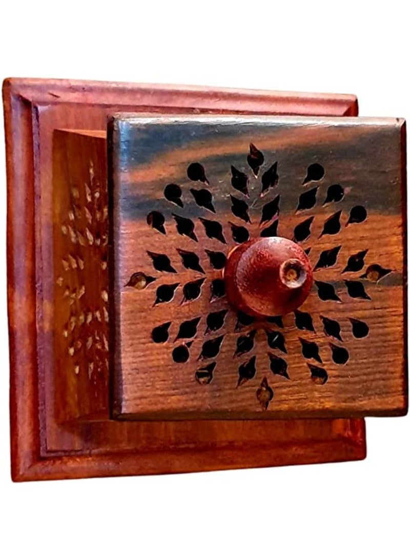 كويزيرا مبخرة خشبية بخور مبخرة مبخرة برائحة منزلية ديكور منزلي حامل بخور مبخرة لوبندان بهاخور - Image 3