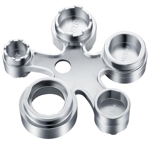 Enhon 13 in 1 Faucet Aerator Removal Tool, Metal Aerator Key Wrench for Hidden Threaded TF, TJ, TT, JR, STD and Cut Side/Round with Housing M16 M18 M20 M22 M24 M28 (Polished Chrome) - Image 1