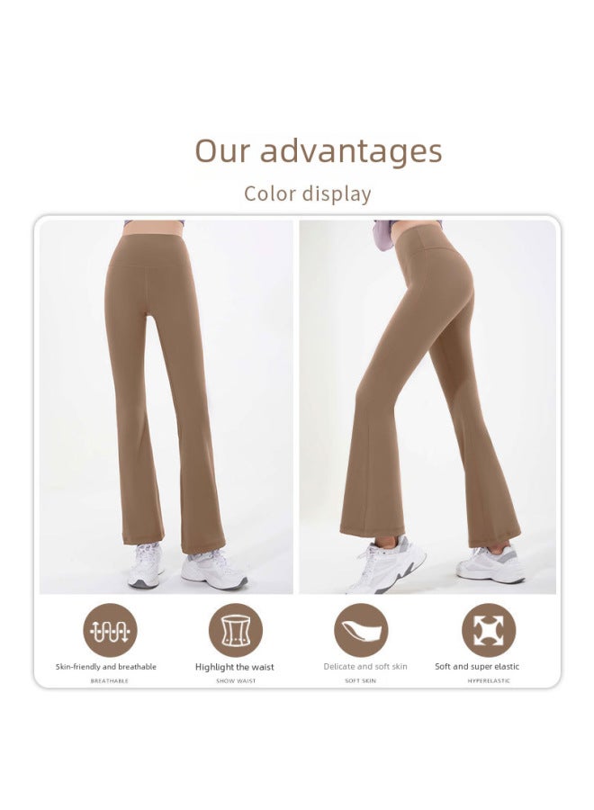 Juyitang New High Waist Yoga Trousers Flared Pants Nude Seamless Pilates Fitness Yoga Trousers - Image 2
