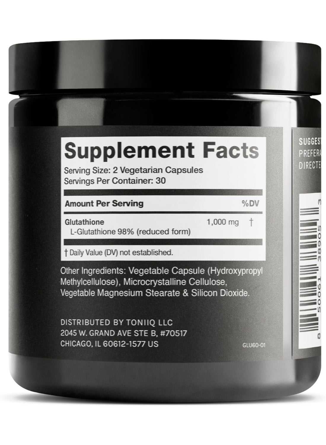 Ultra High Strength Glutathione Capsules - 1000Mg Concentrated Formula - 98%+ Highly Purified And Bioavailable - Non-Gmo Fermentation - 60 Capsules Reduced Glutathione Supplement
