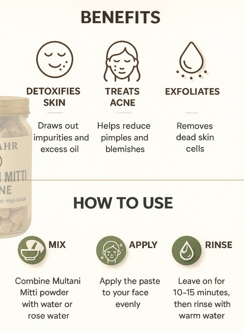 Zahr Pure Multani Mitti Stone – Natural Fullers Earth Stones – Hand-Sorted, High Grade, 100% Natural Clay Stones - Image 4