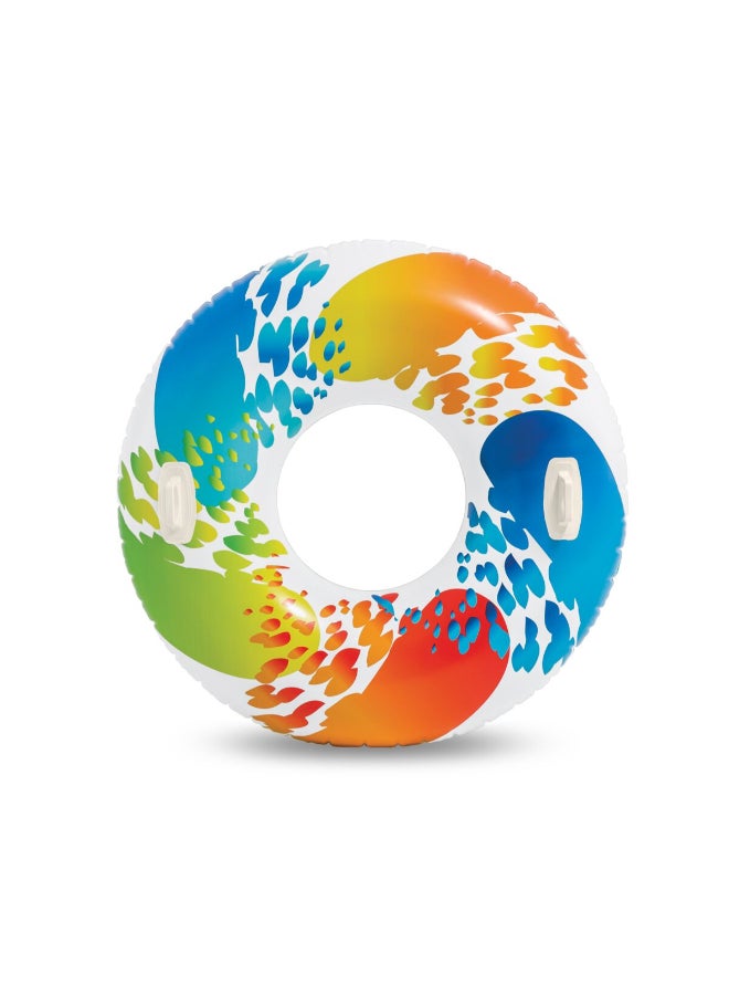 INTEX Round Inflatable Heavy Duty Handles Whirl Tube Multicolor 25 x 122 x 122 cm 58202 - Image 1