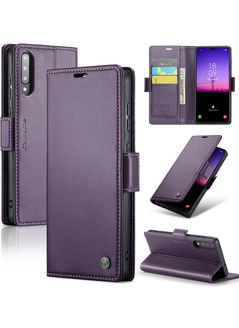 Flip Wallet Case for Samsung Galaxy A50 / A 50S / A30S, Leather Magnetic Attachment Flip Case Purple