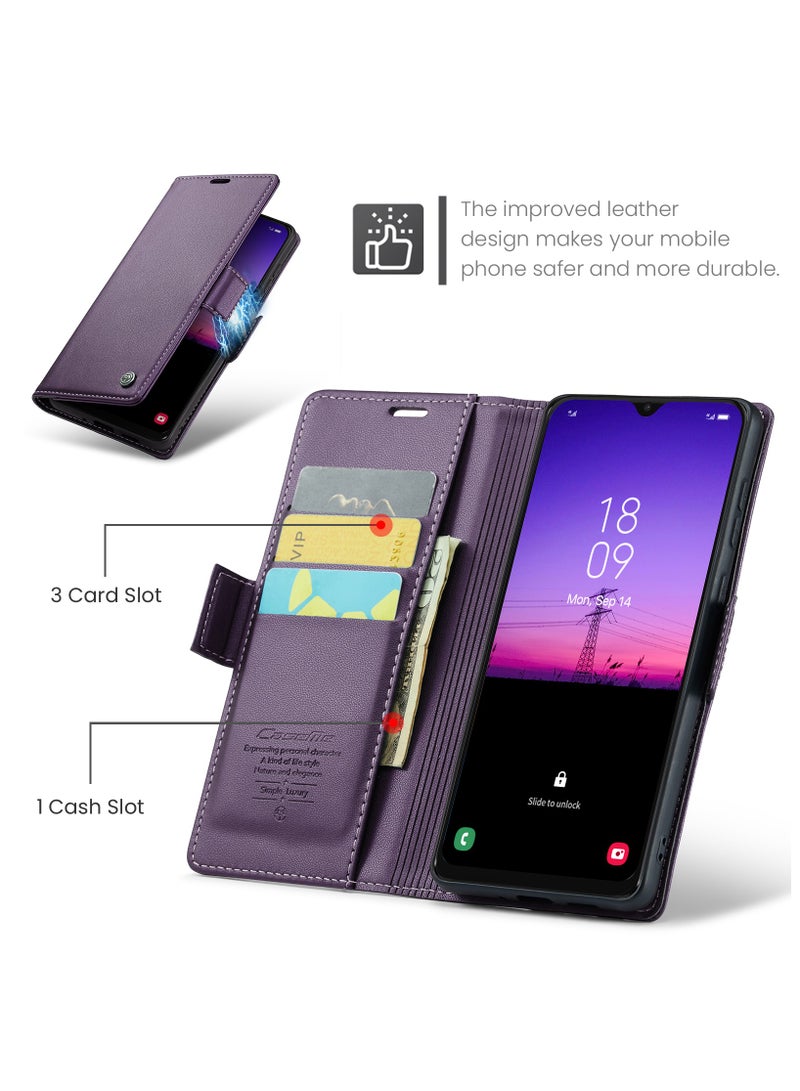 حافظة لهاتف سامسونج جالاكسي ايه 50 / ايه 50 اس / ايه 30 اس ، حافظة جلدية مغناطيسية بنفسجي - Image 2