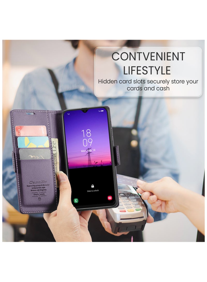 حافظة لهاتف سامسونج جالاكسي ايه 50 / ايه 50 اس / ايه 30 اس ، حافظة جلدية مغناطيسية بنفسجي - Image 5