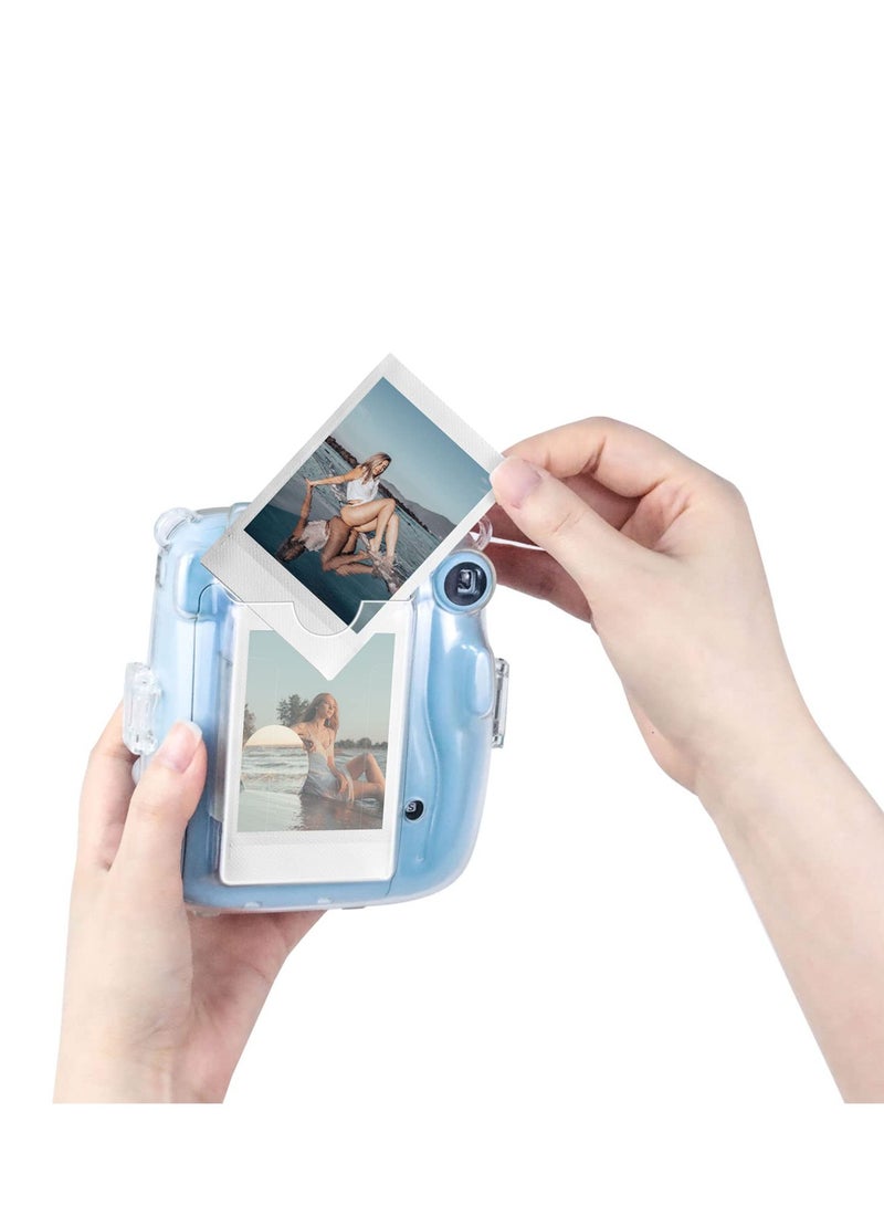 Clear Case Bundle Kit for Fujifilm Instax Mini 11 Instant Camera Case with Film Pocket Pictures Holder Stickers Skin Decal Adjustable Shoulder Strap Accessories (Dinosaur)  - Image 3