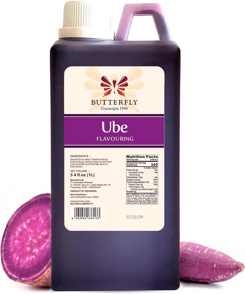 Butterfly Ube Purple Yam Flavoring Extract - 1 Liter - Image 1