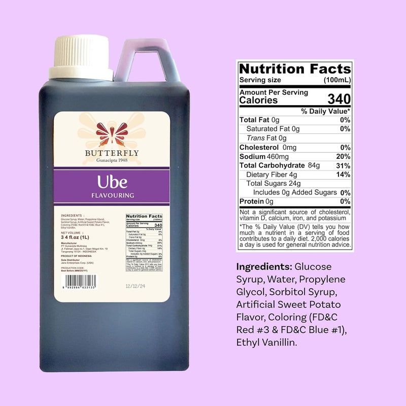 Butterfly Ube Purple Yam Flavoring Extract - 1 Liter - Image 2