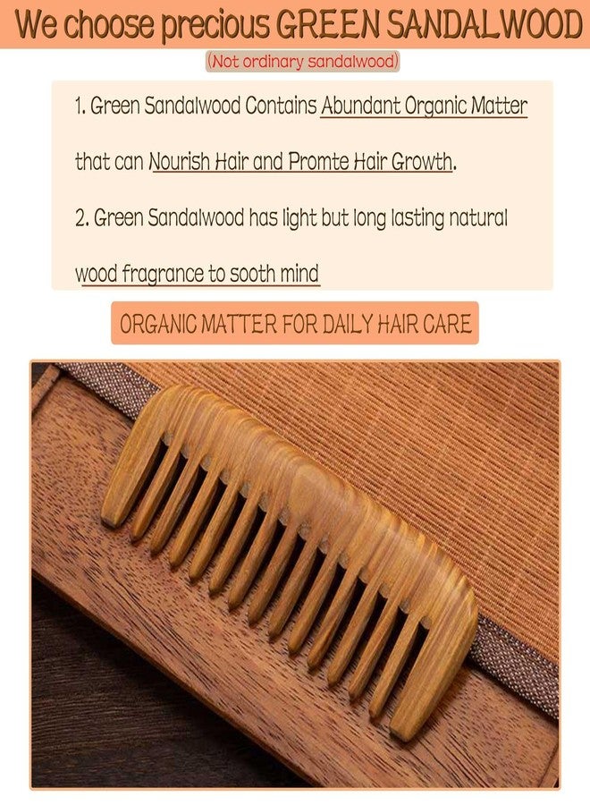 Moreinday Wide Tooth Wooden Comb for Women, Fine Tooth Comb for Straight Hair - 2 Pack - Image 3