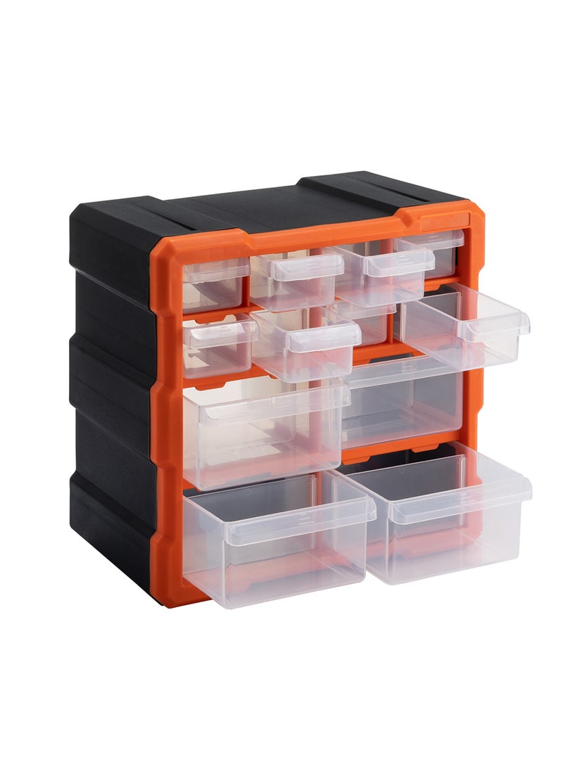 LAWAZIM Multi Bin Storage Box -12 Compartment- Durable Small Parts Storage Box Organizer for Hardware Craft Supplies Toys and Tools - for Garage Office DIY Crafting and Toy and Home Storage Solutions  - Image 1