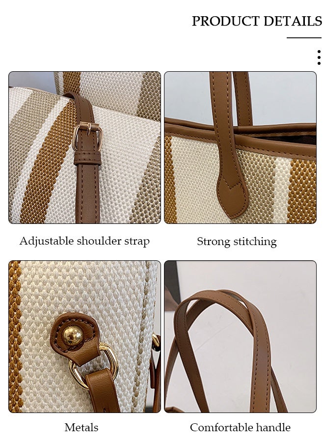 DUNISO Women's Fashion Shoulder Tote Bag Faux Leather Crossbody Bag Set For Women Large Capacity Bucket Bag Fashionable Travel Messenger Shoulder Bag For Ladies - Image 2