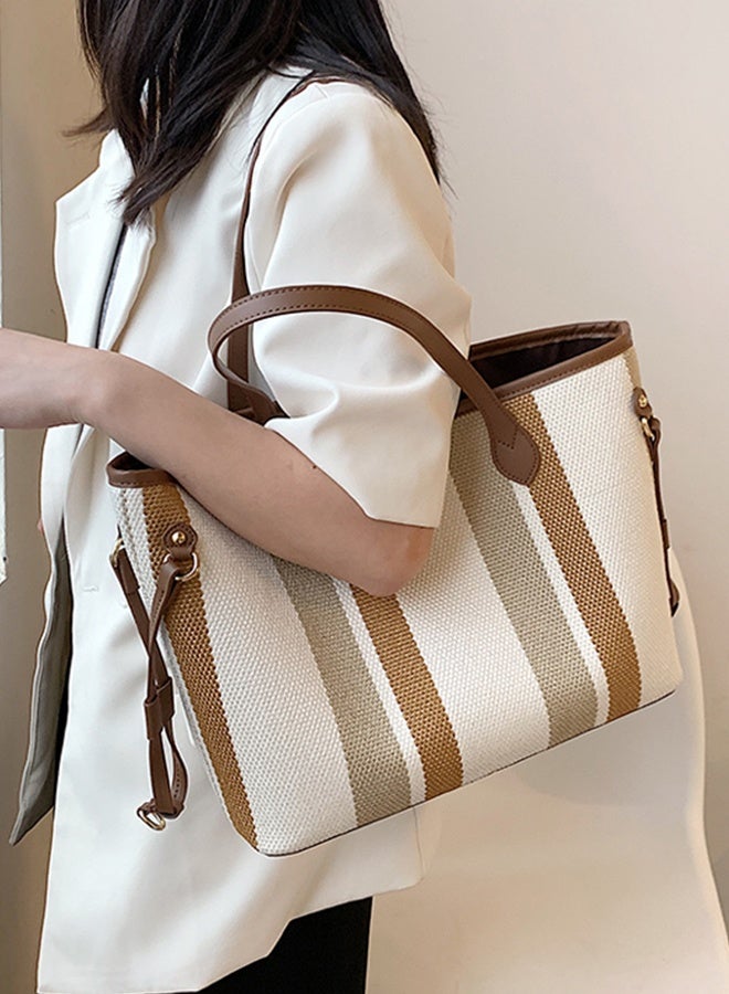 DUNISO Women's Fashion Shoulder Tote Bag Faux Leather Crossbody Bag Set For Women Large Capacity Bucket Bag Fashionable Travel Messenger Shoulder Bag For Ladies - Image 4