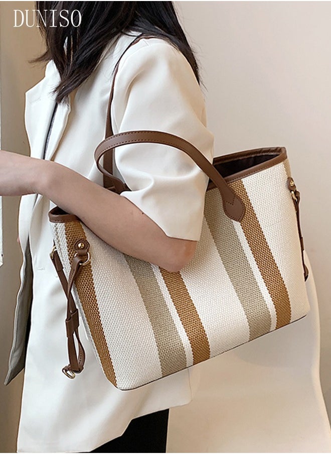 DUNISO Women's Fashion Shoulder Tote Bag Faux Leather Crossbody Bag Set For Women Large Capacity Bucket Bag Fashionable Travel Messenger Shoulder Bag For Ladies  - Image 2