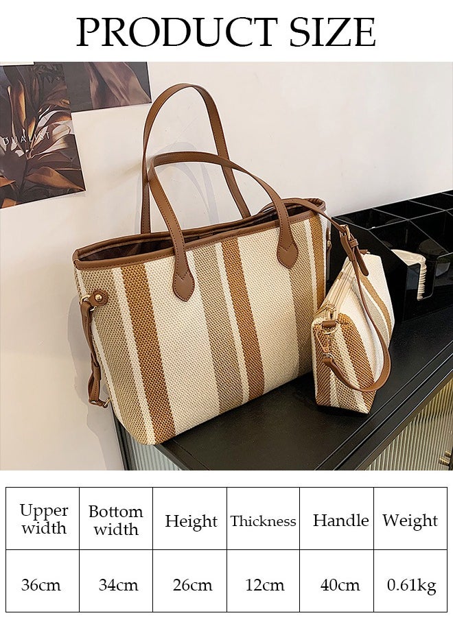 DUNISO Women's Fashion Shoulder Tote Bag Faux Leather Crossbody Bag Set For Women Large Capacity Bucket Bag Fashionable Travel Messenger Shoulder Bag For Ladies  - Image 4