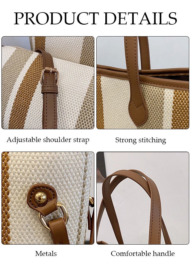 DUNISO Women's Fashion Shoulder Tote Bag Faux Leather Crossbody Bag Set For Women Large Capacity Bucket Bag Fashionable Travel Messenger Shoulder Bag For Ladies  - Image 3