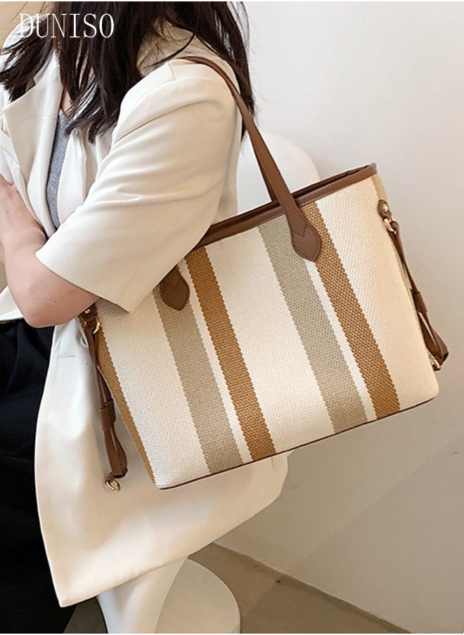 DUNISO Women's Fashion Shoulder Tote Bag Faux Leather Crossbody Bag Set For Women Large Capacity Bucket Bag Fashionable Travel Messenger Shoulder Bag For Ladies  - Image 5