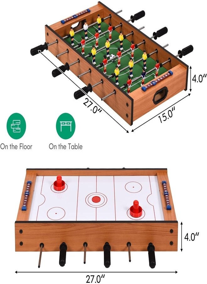 Generic - 2-in-1 Foosball and Air Hockey Multi Tournament Game Table Set with Built-in Compact Design for Foosball and Slide Hockey, Perfect for Game Rooms, Arcades, Bars, Parties and Family Night Game - Image 1