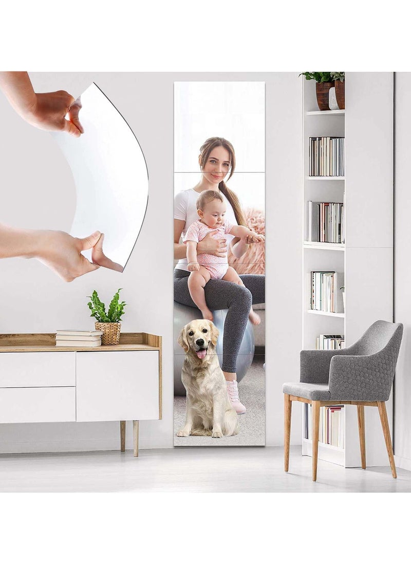 Generic Acrylic Mirror Tile, 4 Pack Square Mirror Wall Sticker, Removable Mirror Wall Decoration for Home Bedroom Wall Gym Closet Door (30 × 30 CM) (12 x 12 Inches)  - Image 1