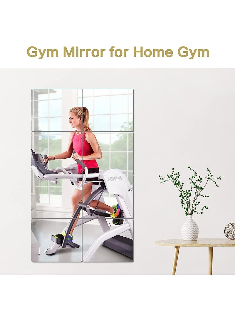 Generic Acrylic Mirror Tile, 4 Pack Square Mirror Wall Sticker, Removable Mirror Wall Decoration for Home Bedroom Wall Gym Closet Door (30 × 30 CM) (12 x 12 Inches)  - Image 2