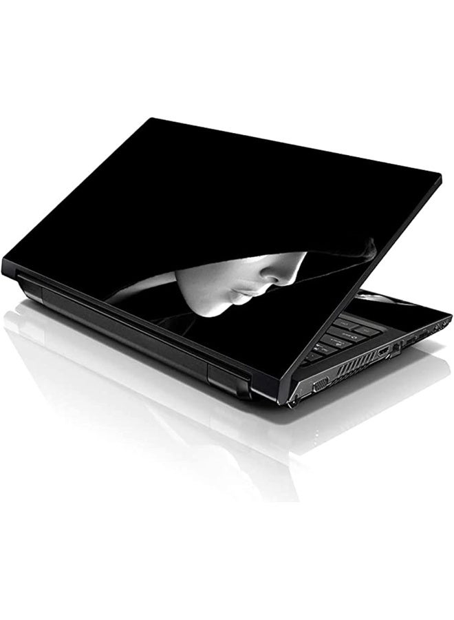 LSS 17 17.3 Inches Laptop Notebook Skin Sticker with 2 Wrist Pads - Reusable Cover Protector Vinyl Sticker Cover Decal Fits 17" - 19" HP Asus Acer Samsung - Hooded Girl Pattern - Image 1