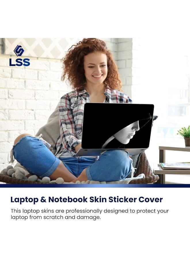 LSS 17 17.3 Inches Laptop Notebook Skin Sticker with 2 Wrist Pads - Reusable Cover Protector Vinyl Sticker Cover Decal Fits 17" - 19" HP Asus Acer Samsung - Hooded Girl Pattern - Image 5