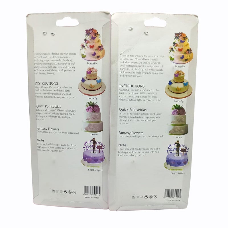 Bake Bully Bake Bully3 Pcs Plastic Fondant Snowflake Christmas 3 Pcs Flower Design Plastic Fondant Plunger Cookie Cutter Set Cake Decorating Tools Set of 2 - Image 2