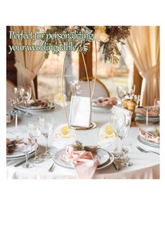 Excefore Round Acrylic Seat Cards, Acrylic Name Place Card Holders,  Round Acrylic Place Cards for Wedding Banquet Table Decor（80 Cards + 80 Bases）  - Image 3