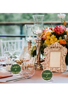 Excefore Round Acrylic Seat Cards, Acrylic Name Place Card Holders,  Round Acrylic Place Cards for Wedding Banquet Table Decor（80 Cards + 80 Bases）  - Image 4