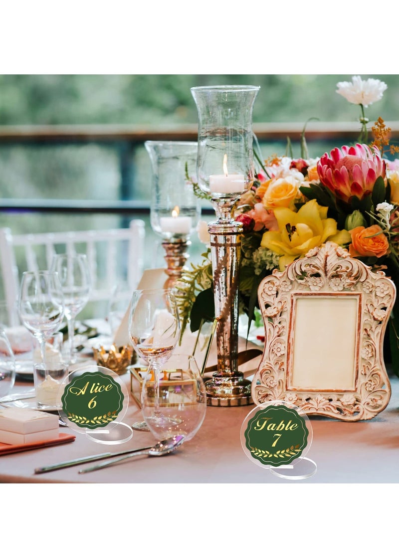 Excefore Round Acrylic Seat Cards, Acrylic Name Place Card Holders,  Round Acrylic Place Cards for Wedding Banquet Table Decor（80 Cards + 80 Bases） - Image 4