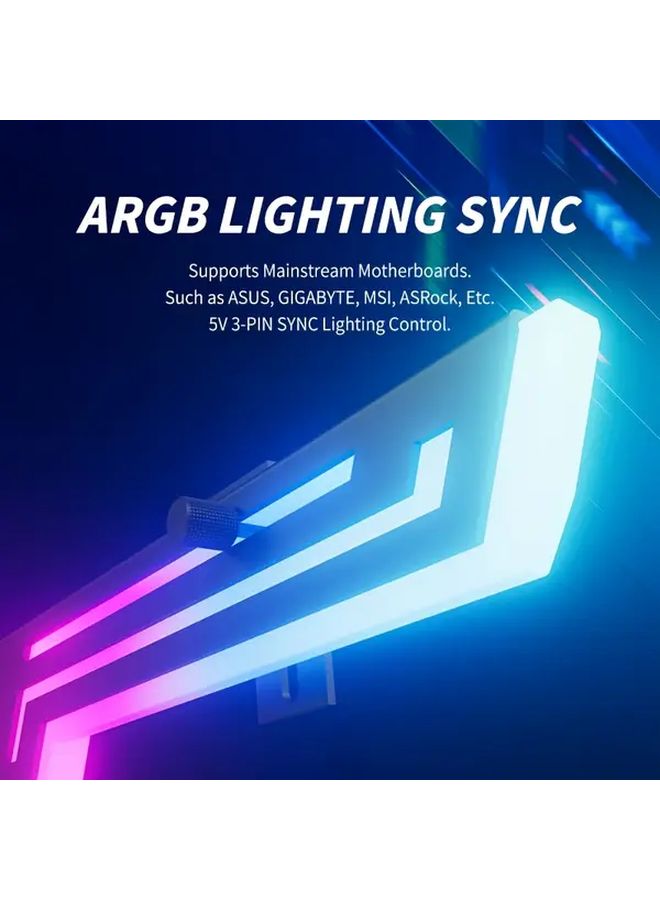 ARGB Temperature Display Adjustable Graphics Card Holder Black Metal Design With LED Screen - Image 4