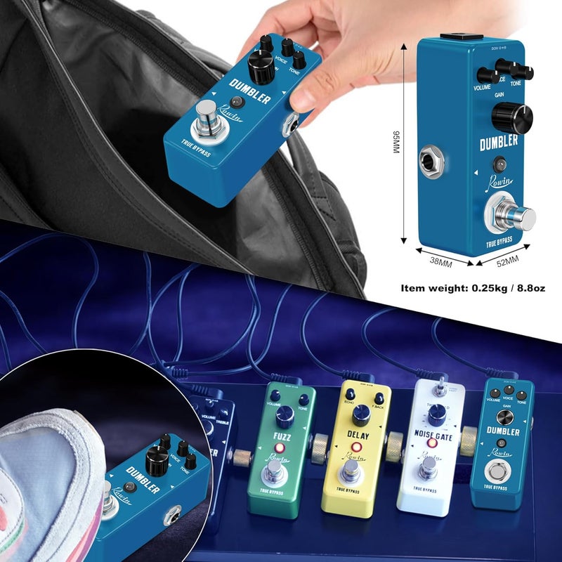 Rowin Analog Dumbler Overdrive Pedal for Guitar and Bass True Bypass - Image 5