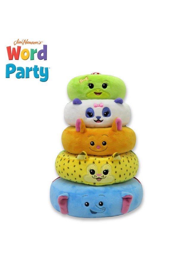 Snap Toys Word Party Plush Stacking Toy- Stack and Sort Colorful Word Party Characters- Encourages Hand-Eye Coordination and Motor Skills for Babies and Toddlers - Image 2