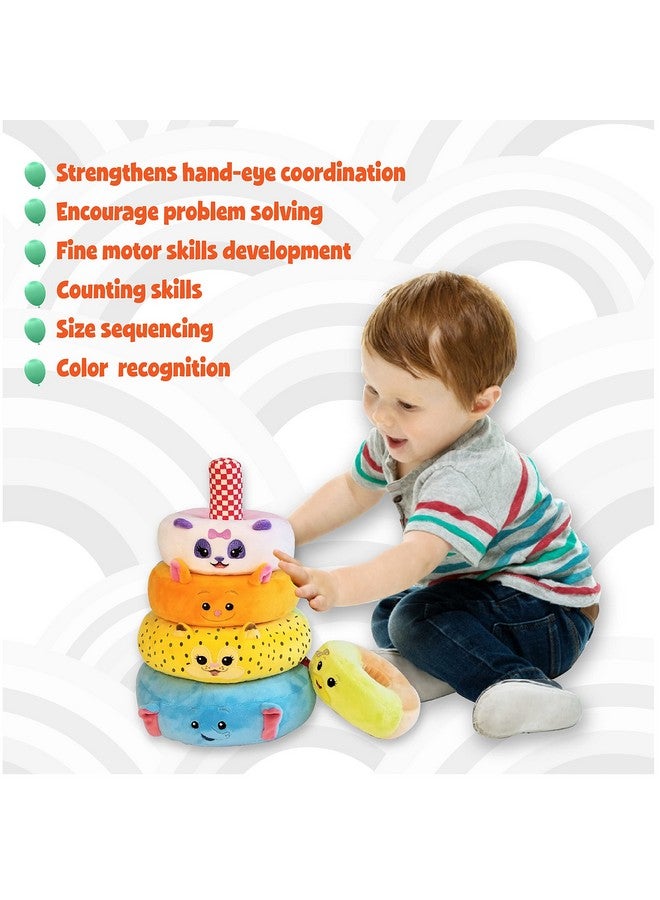Snap Toys Word Party Plush Stacking Toy- Stack and Sort Colorful Word Party Characters- Encourages Hand-Eye Coordination and Motor Skills for Babies and Toddlers - Image 5