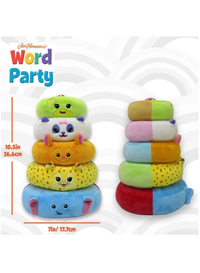 Snap Toys Word Party Plush Stacking Toy- Stack and Sort Colorful Word Party Characters- Encourages Hand-Eye Coordination and Motor Skills for Babies and Toddlers - Image 4