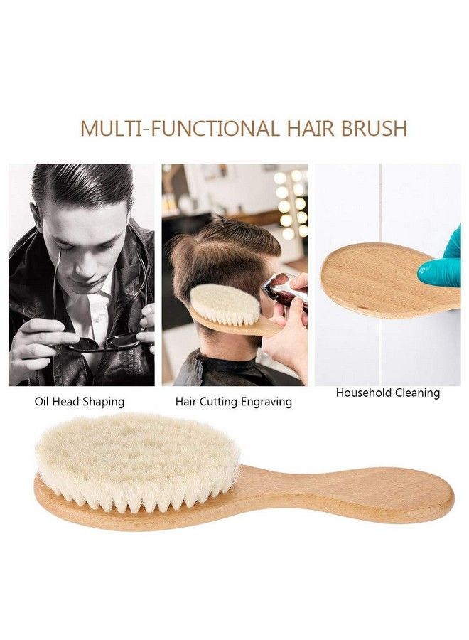 Sonew Soft Goat Hair Brush Retro Oil Head Brush With Wooden Handle Hair Styling Carving Cleaning Brush Beard Hair Cleaning Tool Eco Friendly Hairbrush For Men Women Baby - Image 4