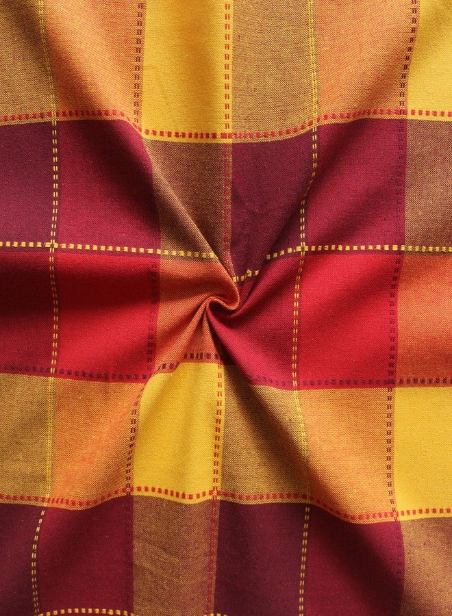 Airwill Cotton Checkered Curtain, 5Ft, Red, Pack of 2(Eyelet) - Light-Filtering - Image 3