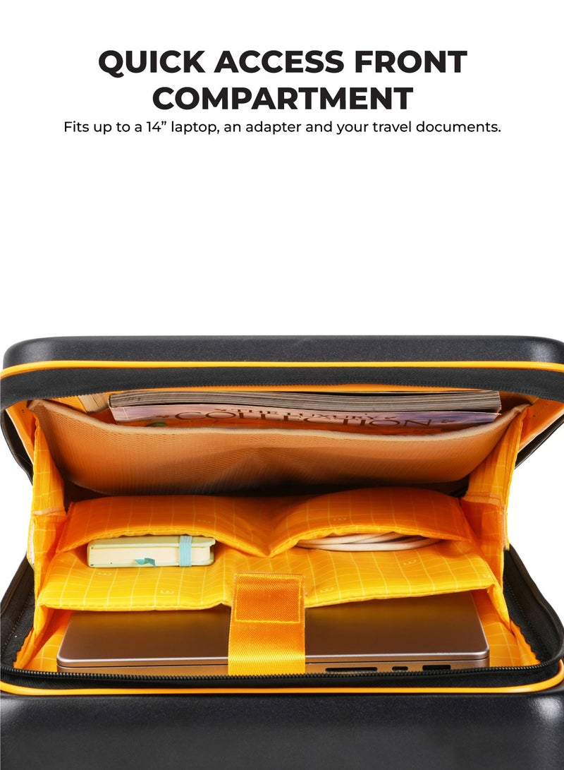 Mokobara The Transit Cabin Pro Luggage Small Cabin Size Poly-Carbonate Hard Sided 8 Hinomoto Wheels Suitcase for Travelling (Crypto Sunray 2.0) - Image 4