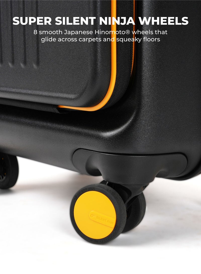 Mokobara The Transit Cabin Pro Luggage Small Cabin Size Poly-Carbonate Hard Sided 8 Hinomoto Wheels Suitcase for Travelling (Crypto Sunray 2.0) - Image 5