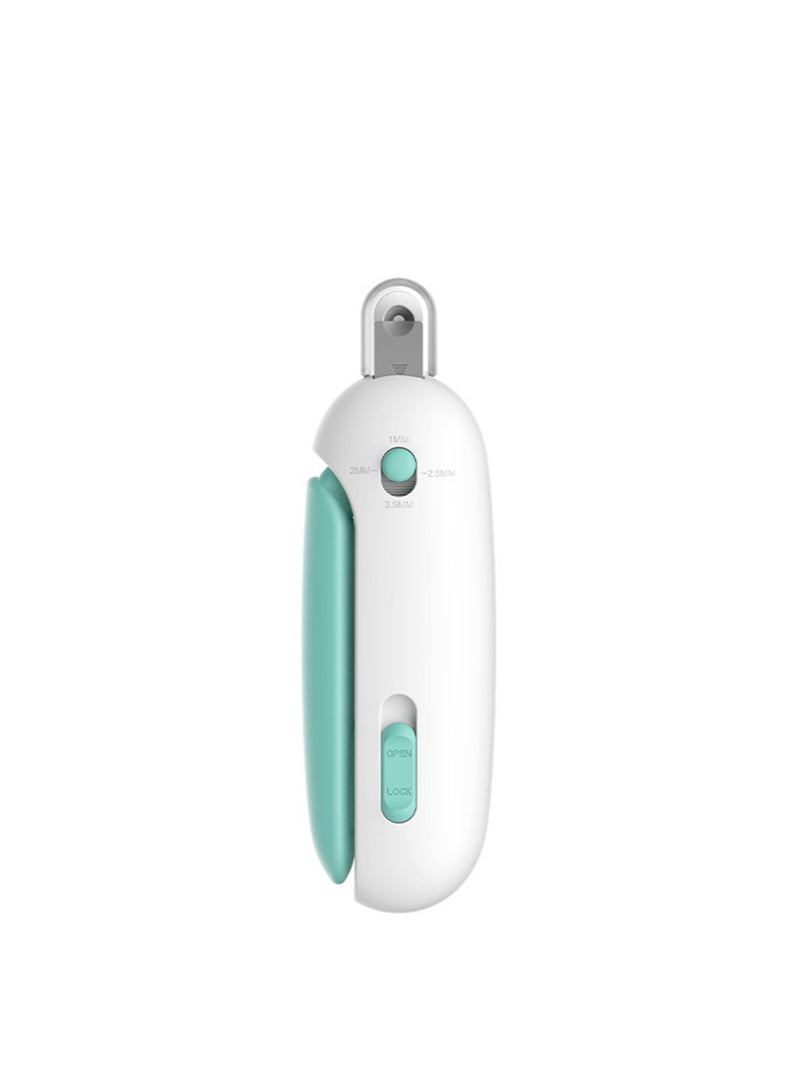 PetGravity Pet Nail Clipper with Adjustable Aperture – Safe Cat & Dog Nail Trimmer with 4 Gears, Nail File & Anti-Splash Cover (Mint Green) - Image 1
