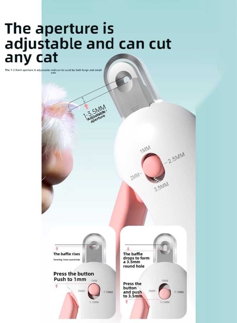 PetGravity Pet Nail Clipper with Adjustable Aperture – Safe Cat & Dog Nail Trimmer with 4 Gears, Nail File & Anti-Splash Cover (Mint Green) - Image 4