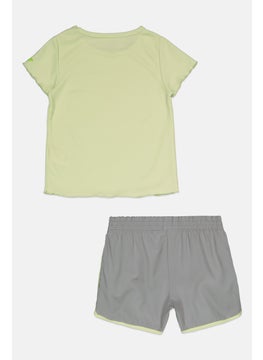 Reebok Kids Girl 2 Pieces Short Sleeves Top And Short Set, Multicolor  - Image 2