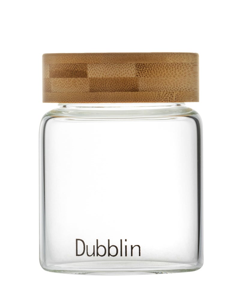 Dubblin Borosilicate Glass Jar with Airtight Wooden Lid, 200ml Transparent Kitchen Storage Container, 1 Piece, For Storing and Preserving Tea, Coffee, Snacks | Multipurpose Container for Kitchen - Image 1