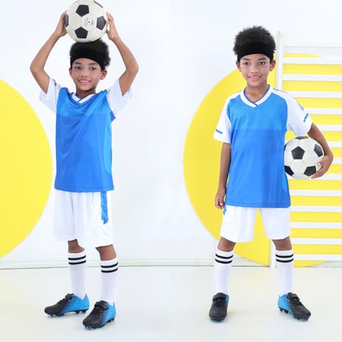 brooman Kids Firm Ground Soccer Cleats Boys Girls Athletic Outdoor Football Shoes115Orange Blue - Image 3