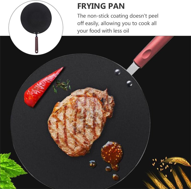 PRETYZOOM Non-stick Frying Pan Omelette Pan Flat Skillet Kitchenware for Home Use - Image 3