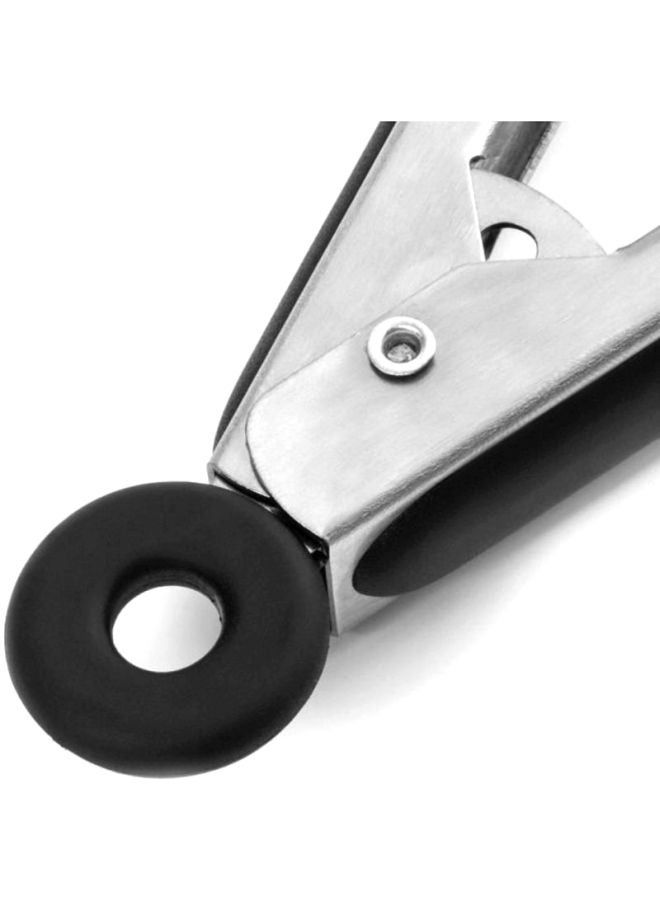 Sharpdo 2-Piece Silicone Food Tong Set Silver/Black - Image 4