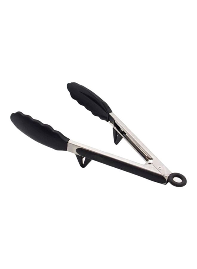 Sharpdo 2-Piece Silicone Food Tong Set Silver/Black - Image 2