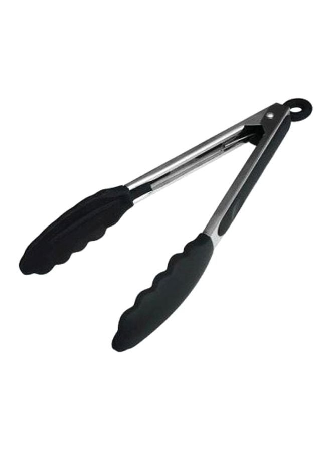 Sharpdo 2-Piece Silicone Food Tong Set Silver/Black - Image 3