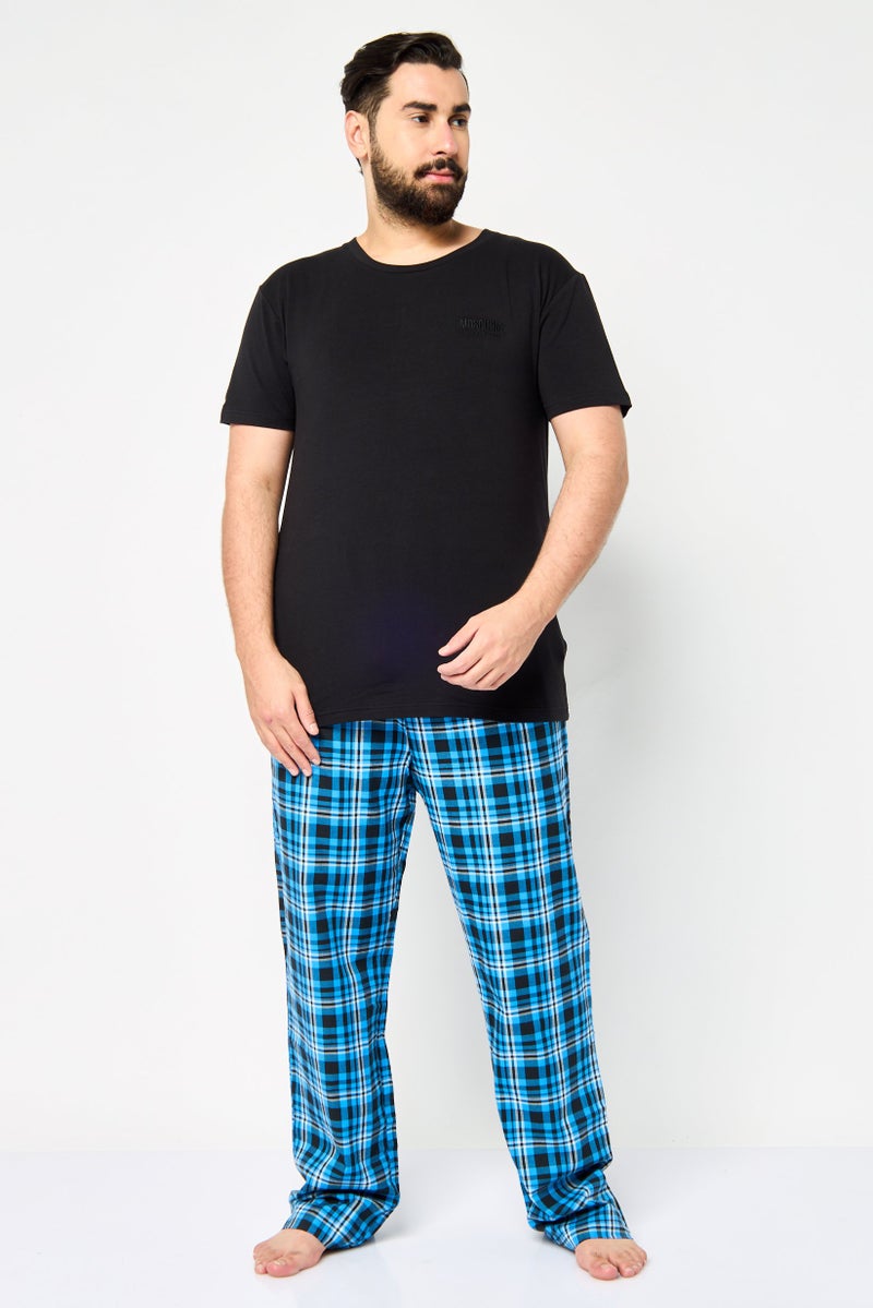 MOSCHINO Men 2 Piece Embroidered Logo Pajama Set, Multicolor - Image 1