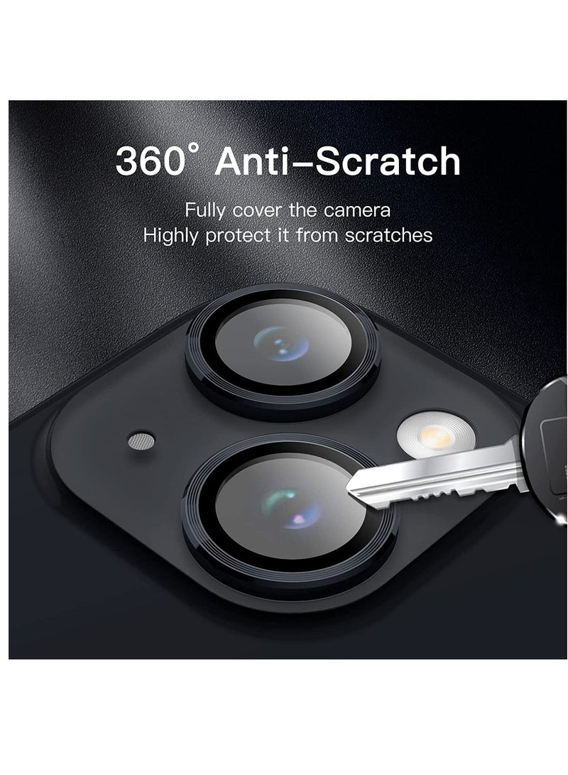 DUSALA Camera Lens Protector for iPhone 14 6.1-Inch and iPhone 14 Plus 6.7-Inch, 9H Tempered Glass Metal Individual Ring Cover, HD Clear, 1-Pack (Midnight Black) - Image 5